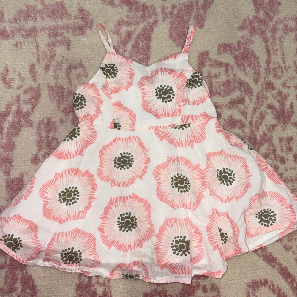 Old Navy Pink and White Baby Sundress Dress 24m